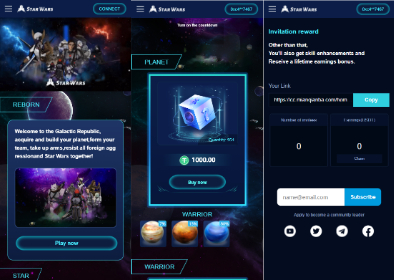 【dapp】英文版星球大战区块链/盲盒/锁仓挖矿/挖矿投资系统/MetaMask登录