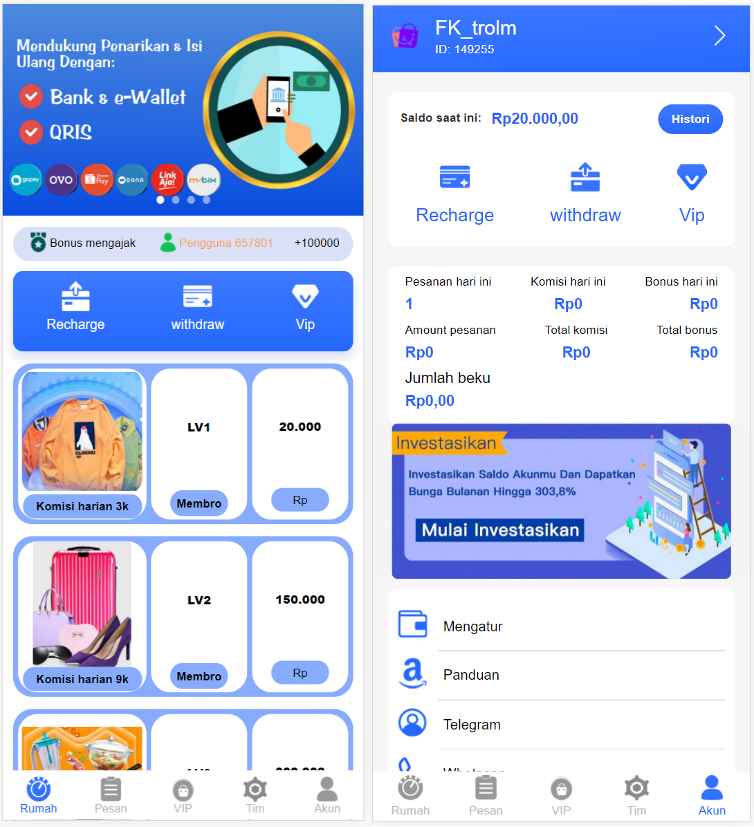 海外刷单抢单平台源码/自带利息宝/理财活动